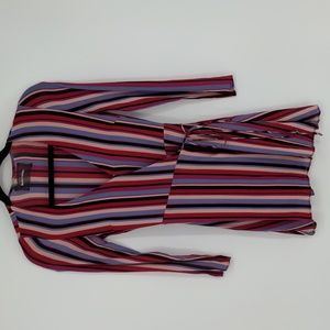 Reformation Anya Women's Wrap Dress Size Extra Small Vertical Stripe Colorful‎